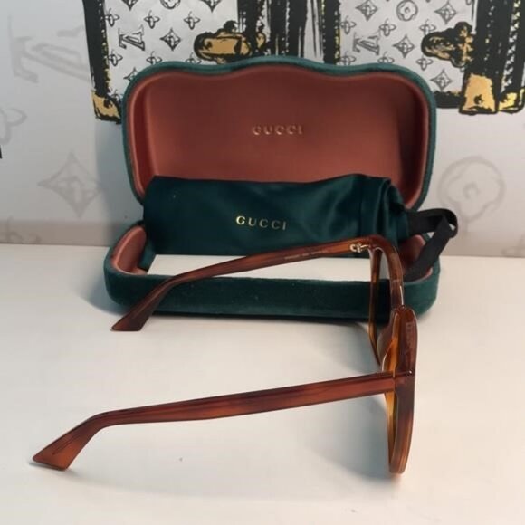 New ✨ Authentic Gucci GG0022S 002 Havana Oversized Sunglasses ✨ - Picture 9 of 12